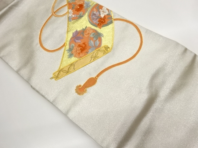 JAPANESE NAGOYA OBI / EMBROIDERY / IRIS